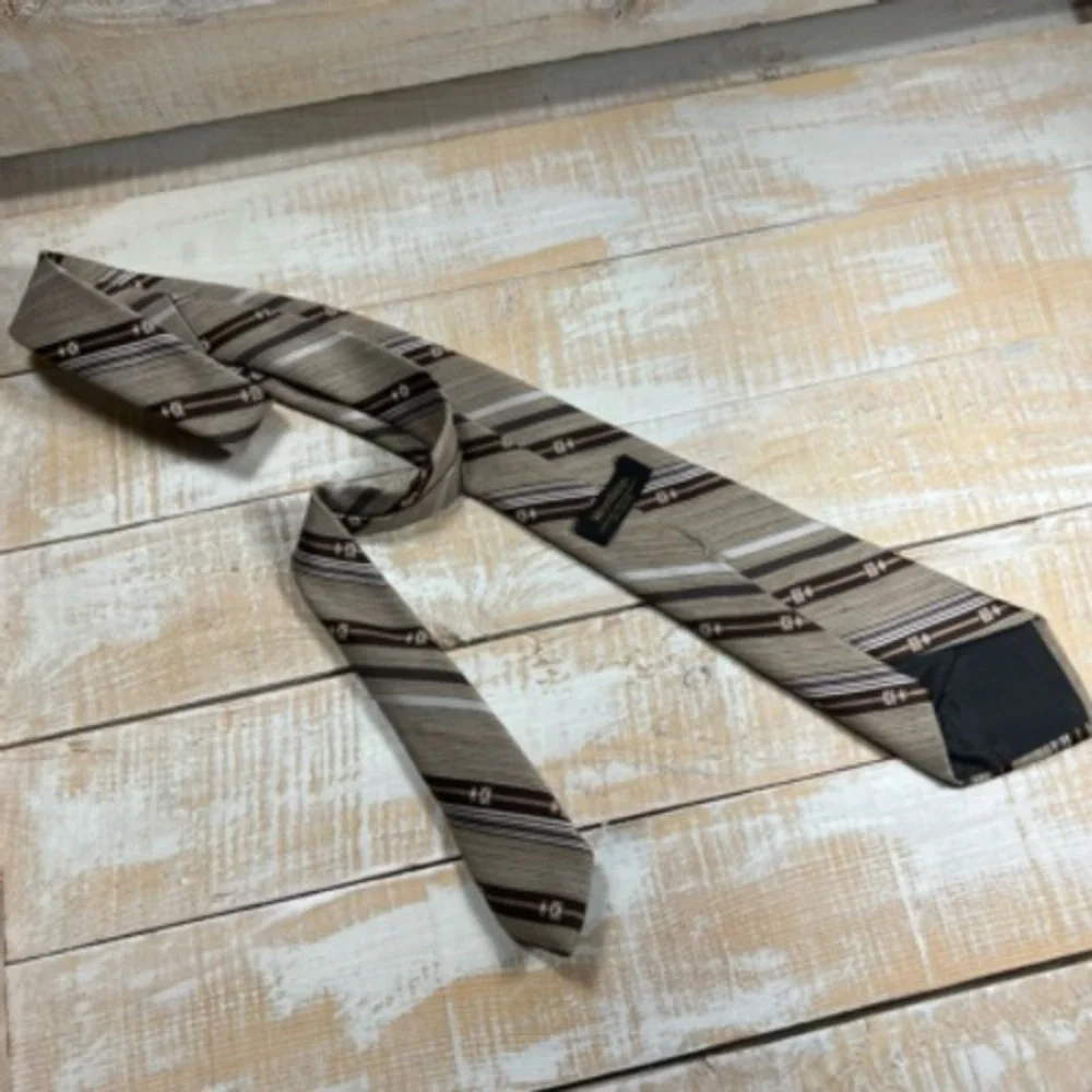 Wembley Mens Necktie Brown Black Stripe‎ One Size